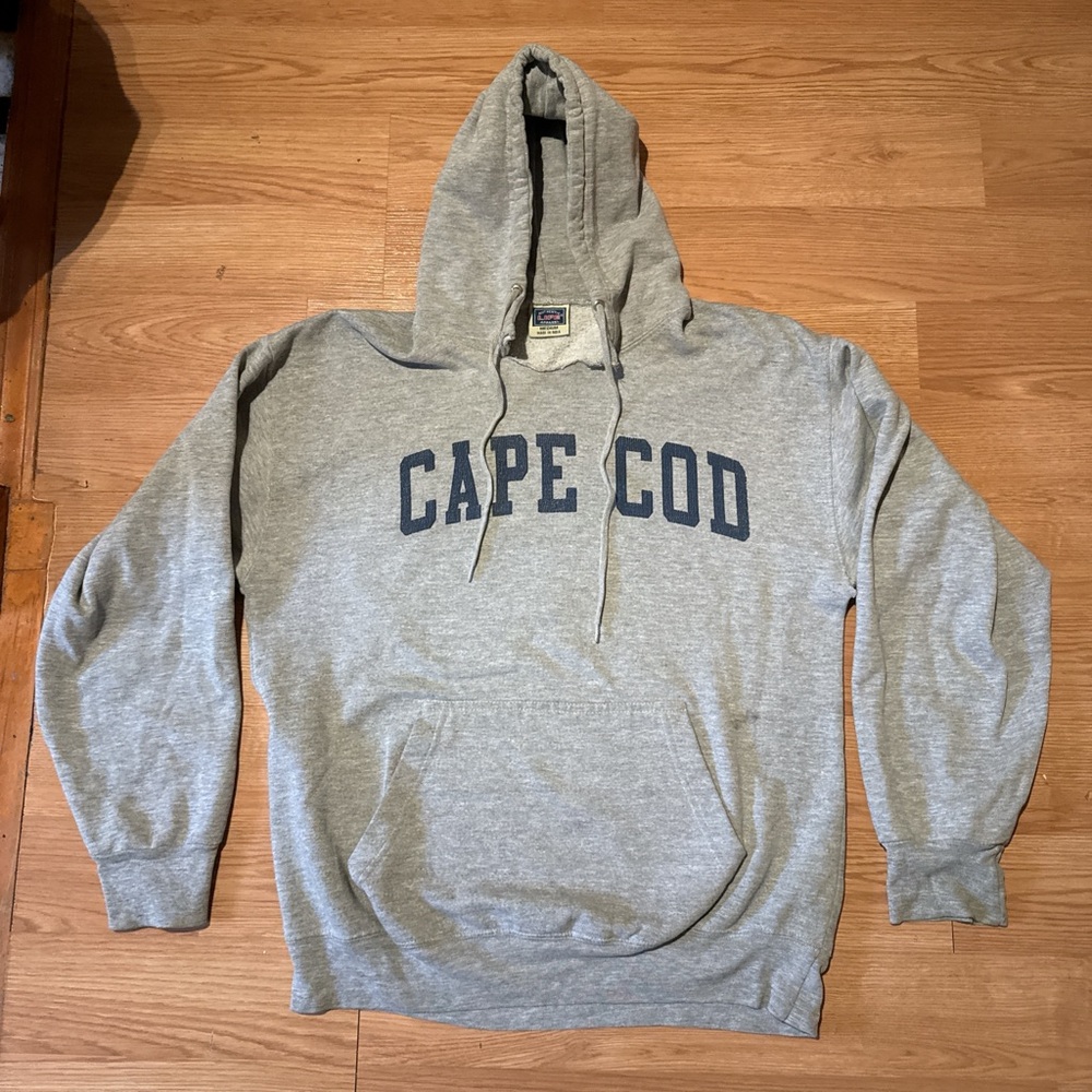 Supreme Gray Hoodie with Navy Text